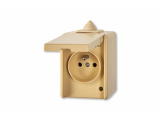 Zásuvka 5518-2069D 1-násobná béžová IP44 PVC Praktik